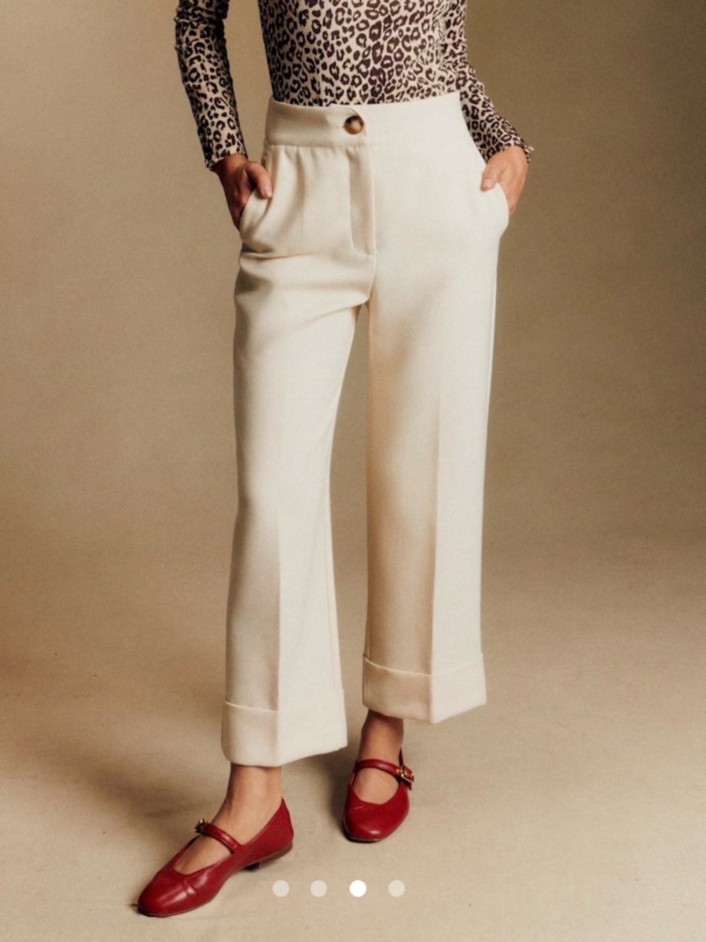 Sezane Damon Trousers Ecru - Size 4/36/S